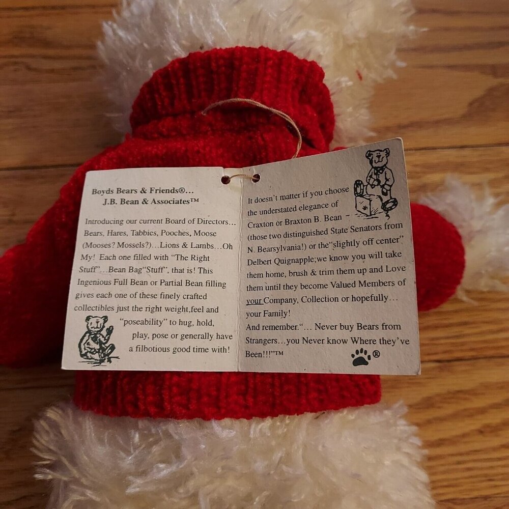 Vintage 1980's Boyd's Bear Juliet's Bear love White 12" Plush fully Jointed - Picture 9 of 11
